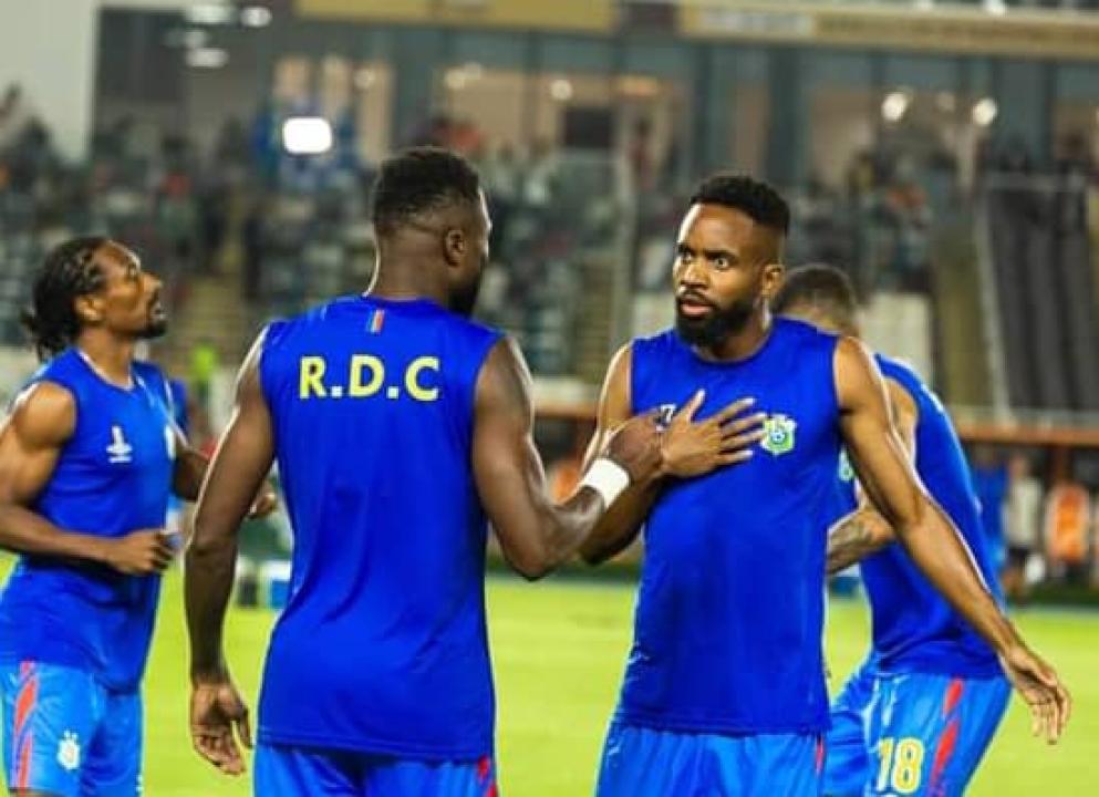 Chancel Mbemba et Cédric Bakambu lors d'une séance d'entraînement d'avant-match à la CAN. [Photo d'illustration].