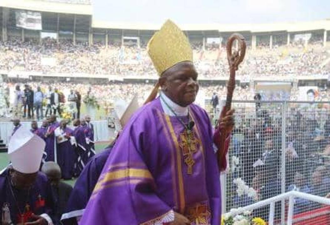 Fridolin Ambongo Besungu, archevêque de Kinshasa lors de la messe dite en mémoire d’Etienne Tshisekedi au stade des martyrs. [Photo d'illustration]