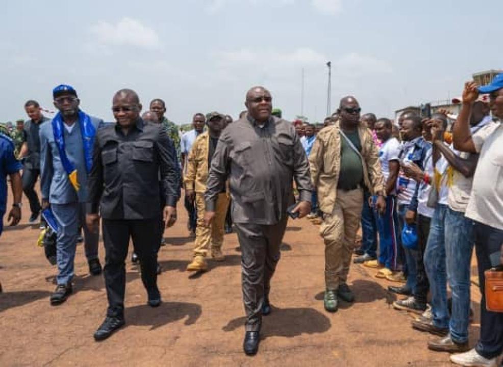 Guy Loando Mboyo et Jean-Pierre Bemba Gombo lors de la mini-tournée, dans la province de l'équateur.