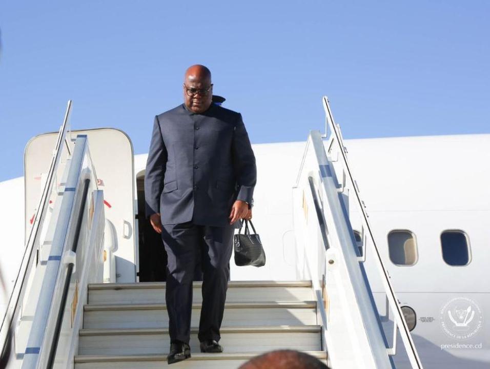 Le chef de l'État Félix Tshisekedi descend de l'avion [ Photo d'illustration]