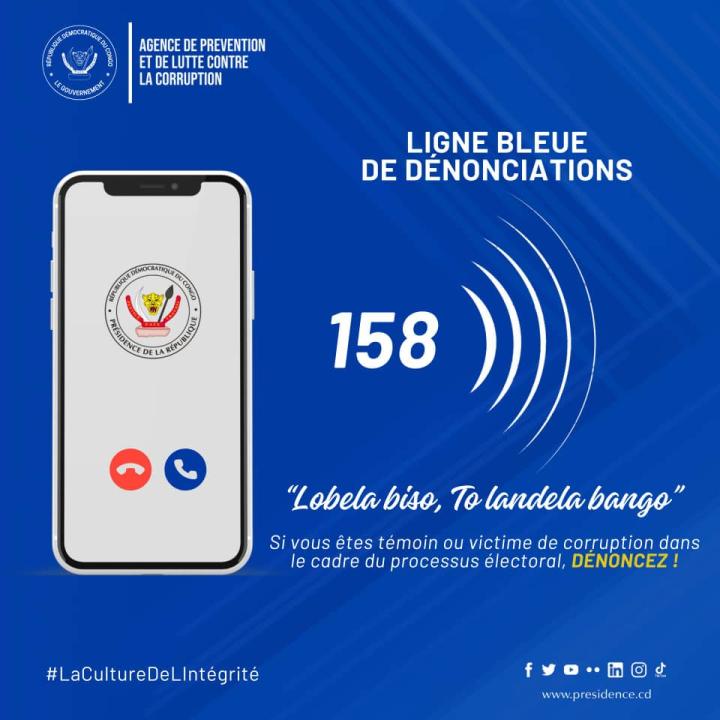 Affiche de l'APLC utilisée dans le cadre de la sensibilisation pour les dénonciations de corruption