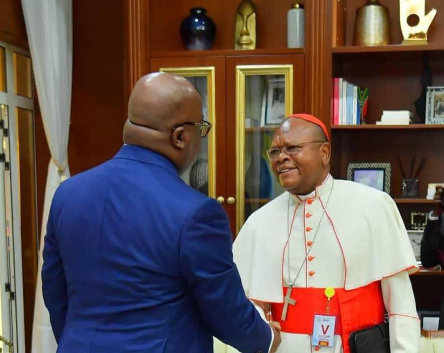 Rencontre ce jeudi entre le chef de l'État Félix Tshisekedi et le cardinal Fridolin Ambongo à la cité de l'Union Africaine (bureau de travail du chef de l'État).