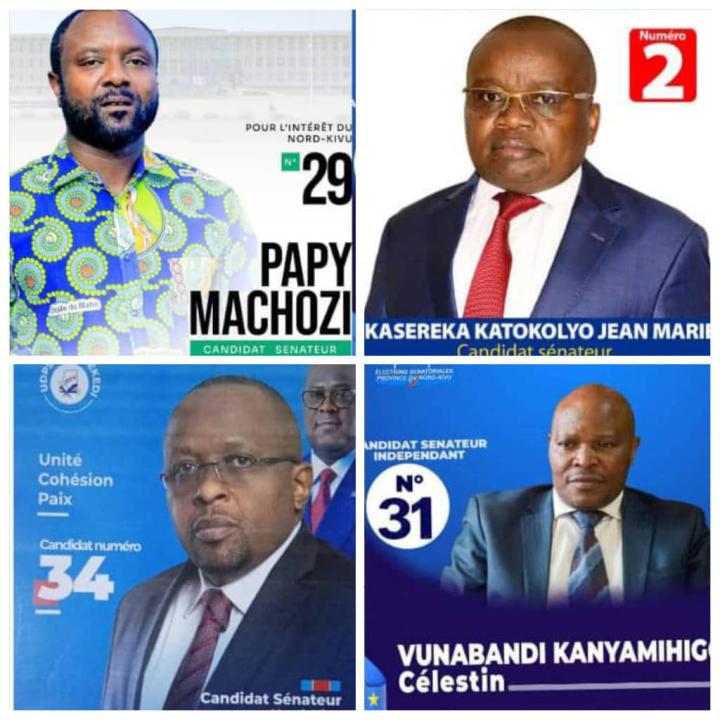 Les quatre sénateurs élus au Nord-Kivu pour la législature 2023-2028