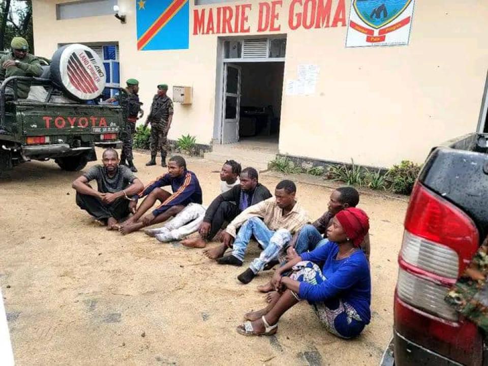 Sept semeurs de trouble, dont une femme arrêtés par les services de sécurité à Goma, chef-lieu de la province du Nord-Kivu