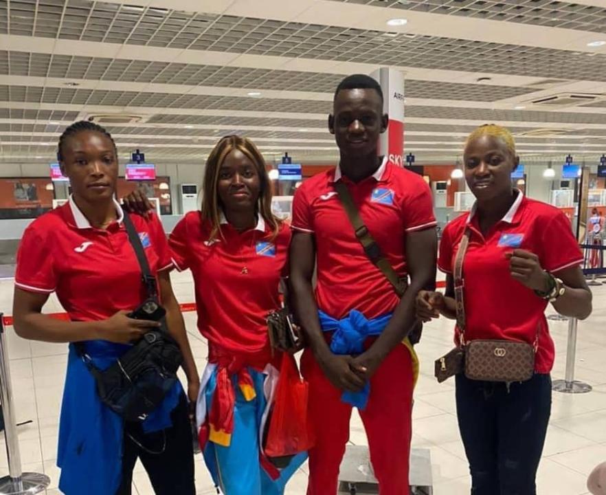 Les quatre athlètes congolais en partance pour Paris.