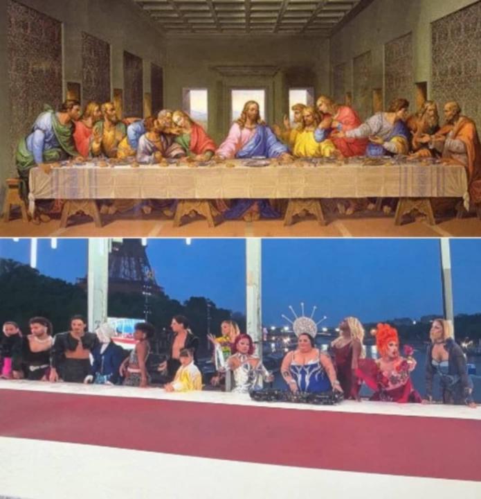 Une image de l'ouverture faisant penser à la Cène, "le dernier repas de Jésus avec ses apôtres".