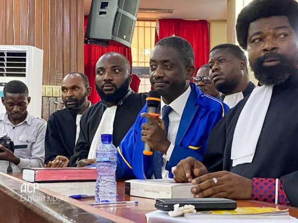 L'ex ministre au cours d'un de ses procès à Kinshasa
