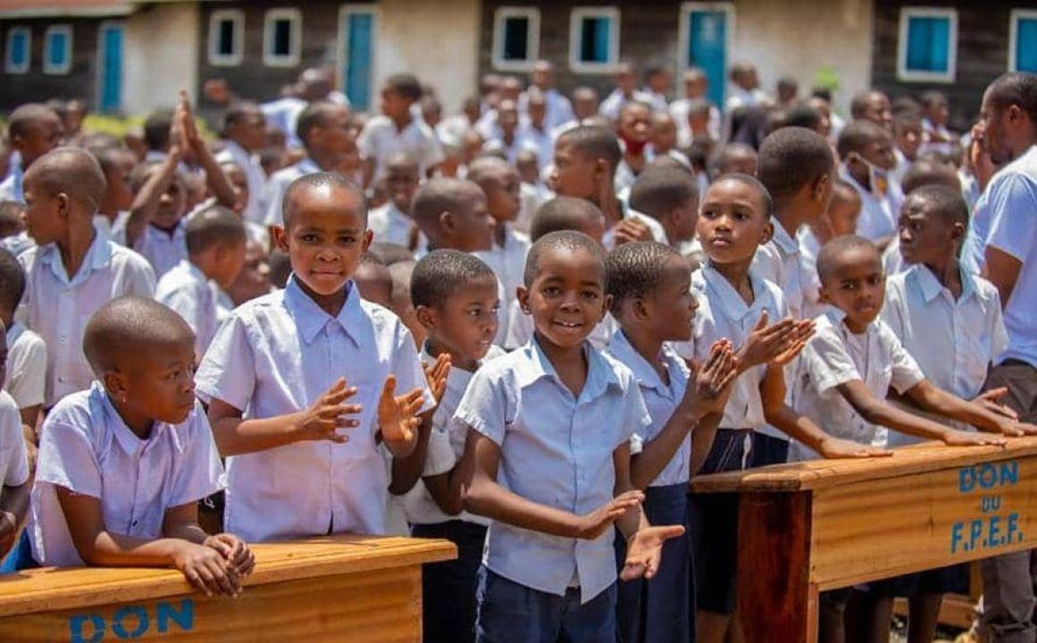 Quelques élèves lors d'un rassemblement dans une école. [Photo d'illustration]
