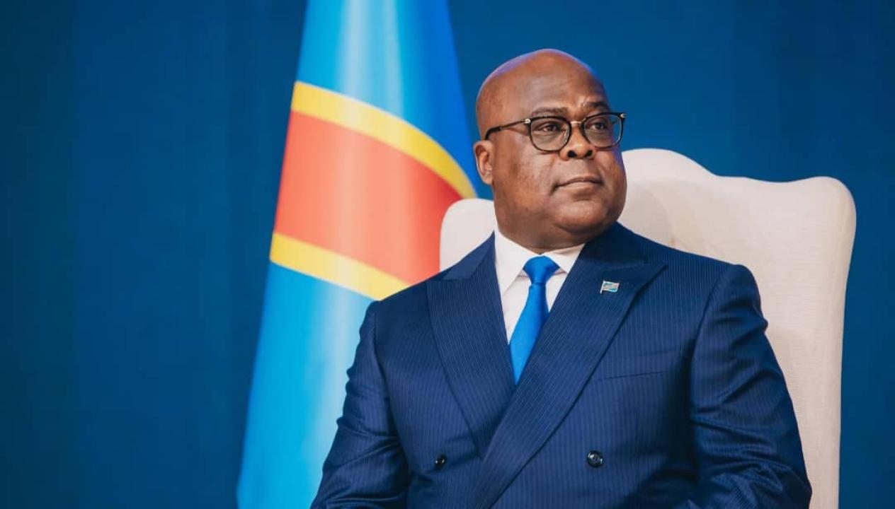Le chef de l'État Félix Antoine Tshisekedi lors de l'ouverture de la XIII édition de l'Expo Béton