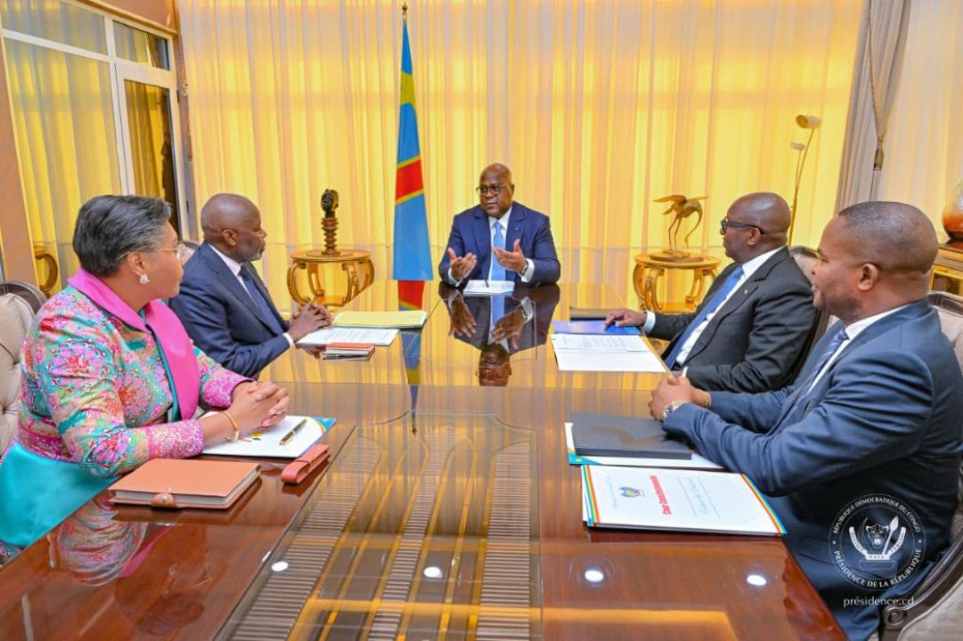 Le chef de l'État Félix Tshisekedi lors de la première réunion interinstitutionnelle présidée jeudi 12 septembre à la Cité de l'Union africaine