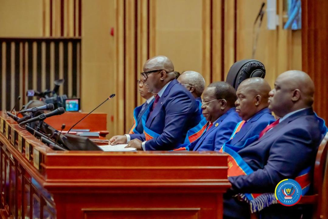 Le Président du Sénat Jean-Michel Sama Lukonde Kyenge lors de la cérémonie de la rentrée parlementaire