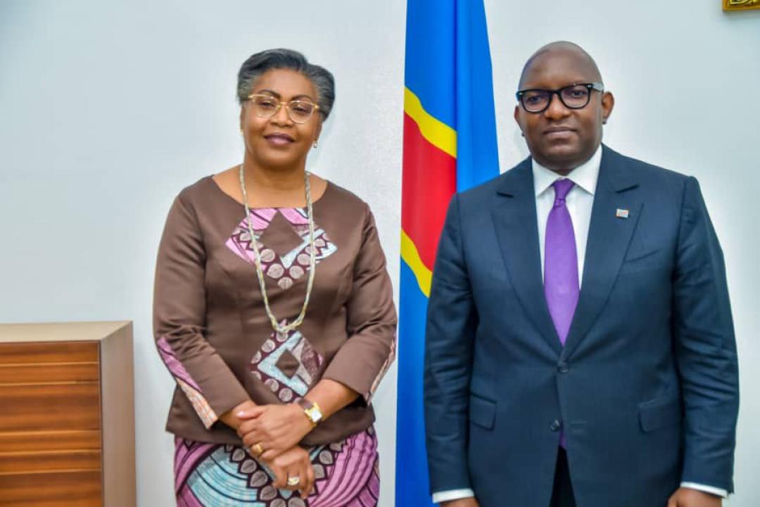 La Première ministre Judith Suminwa Tuluka et le président du sénat Sama Lukonde, mercredi 18 septembre 2024