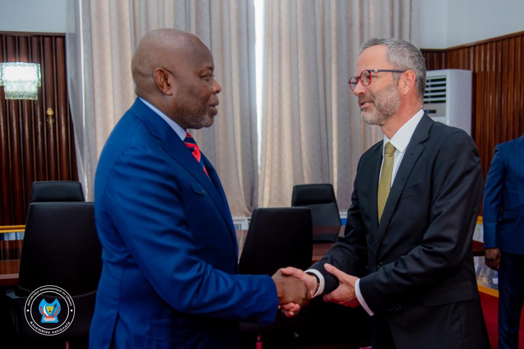 Le Président de l'Assemblée nationale Vital Kamerhe et le Nouvel ambassadeur français en RDC  Rémi Maréchaux, mardi 24 septembre 2024
