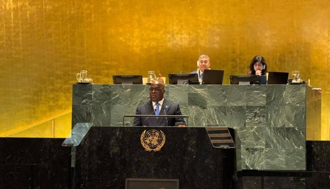 Le chef de l'État Félix Tshisekedi à la tribune de l'ONU ce mercredi 25 septembre 2025