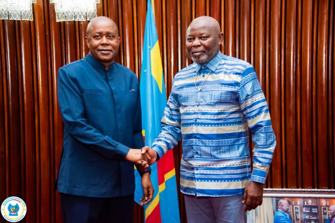 Le Président de la CENI Denis Kadima et Vital la speaker de la chambre du Parlement