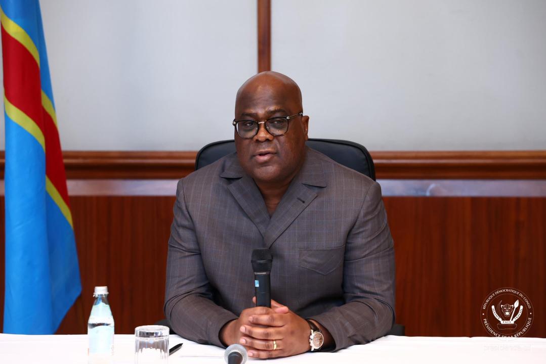 Le chef de l'État Félix Tshisekedi lors d'une rencontre avec les Congolais de la Hongrie, mardi 01 octobre 2024