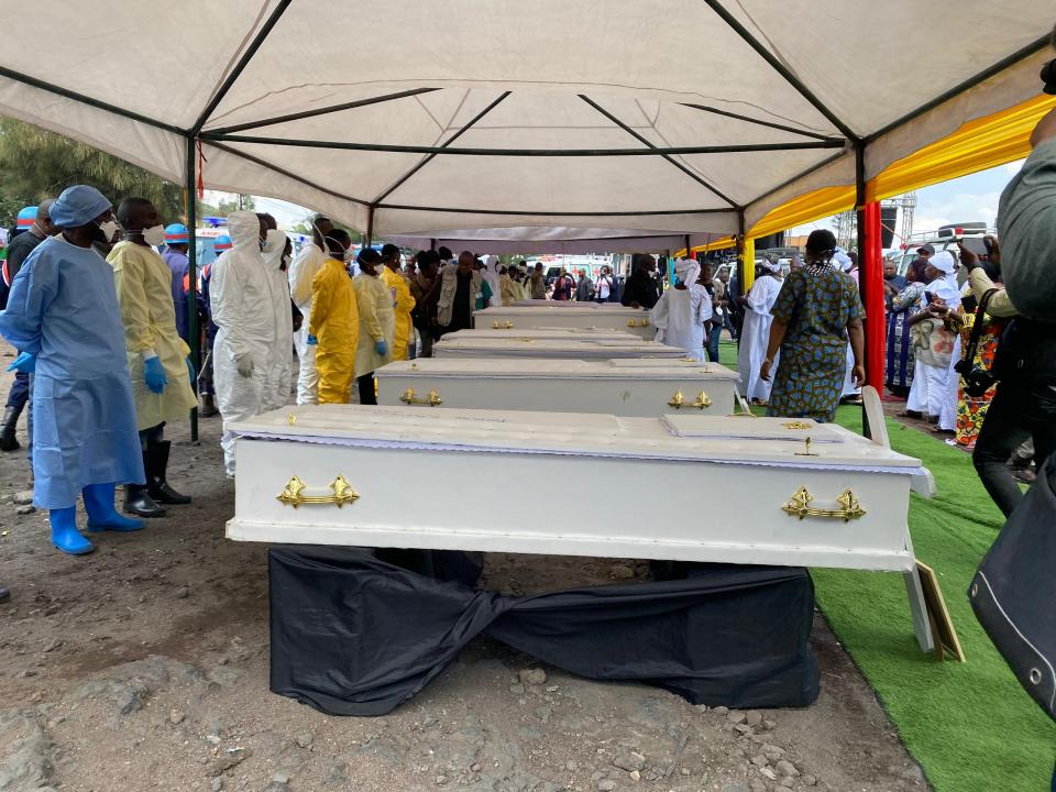 Des corps des victimes exposés au stade de l'unité à Goma, [photo d'illustration]
