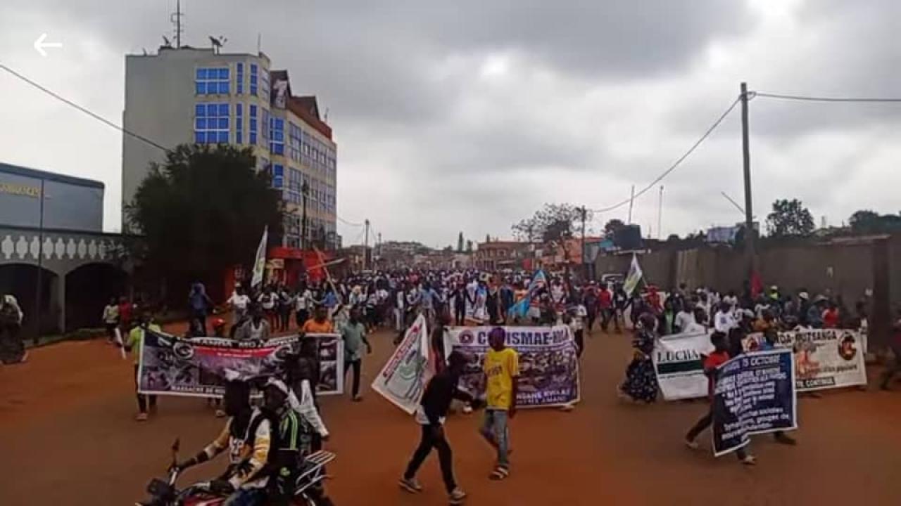 La population de Butembo dans la rue lors de la marche de soutien aux FARDC