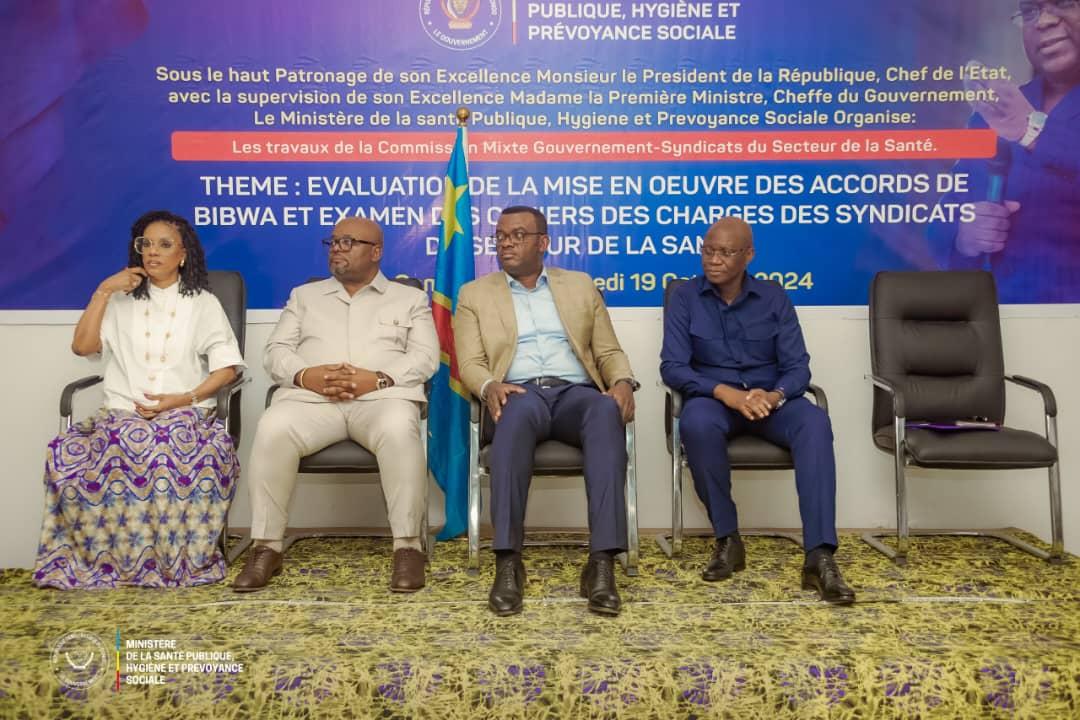 Quelques membres du gouvernement lors du lancement des travaux de Commission paritaire Gouvernement - Banc Syndical, mardi 15 octobre 2024
