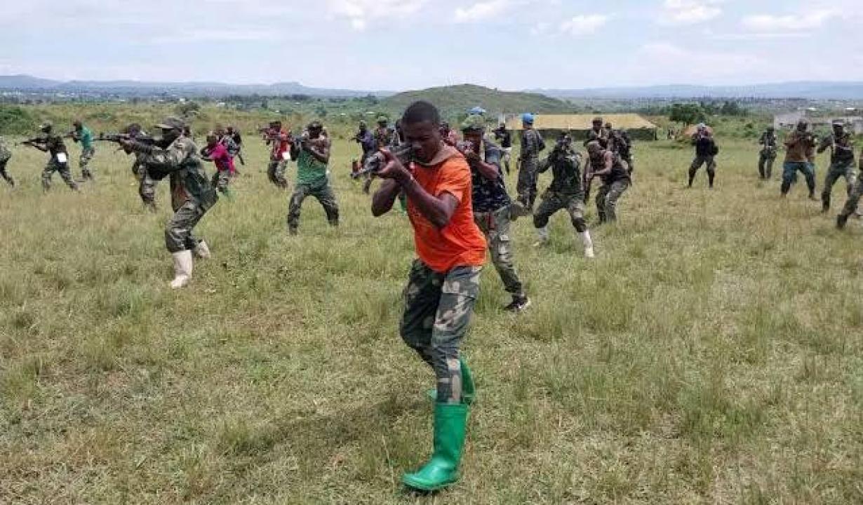 Un groupe des résistants wazalendo lors d'un entrainement. [Photo d'illustration]