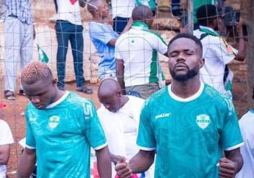 Les joueurs du DCMP, au Stade de la Concorde de Kaditu, à Bukavu.