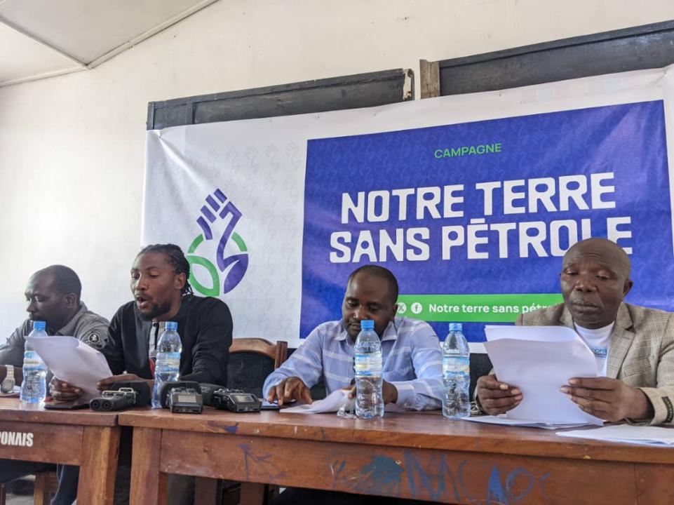 Les membres de la société civile lors d'une déclaration devant la presse à Goma