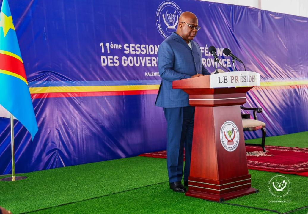 Le chef de l'État Félix Tshisekedi lors de l'ouverture de la 11e conférence des gouverneurs de province