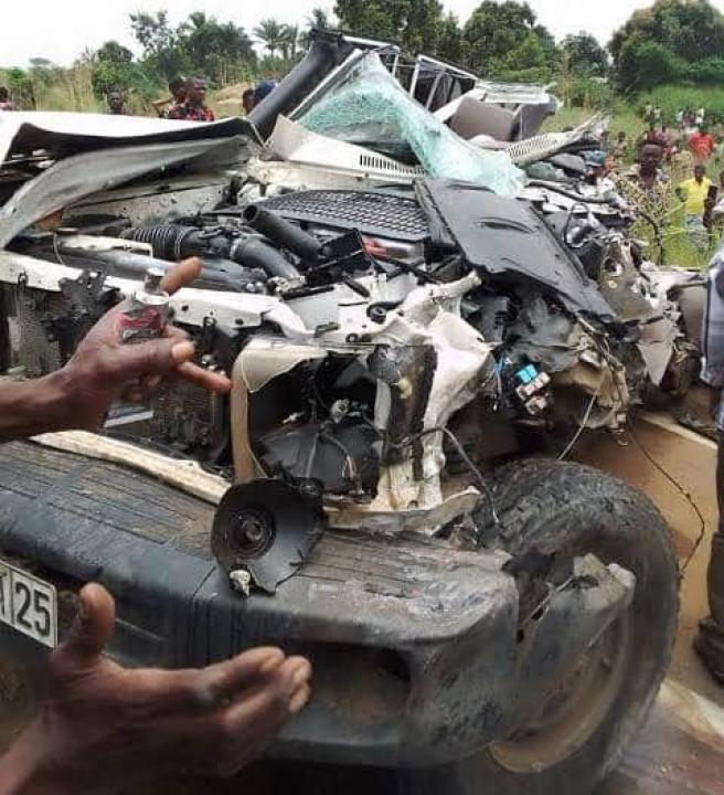 État du véhicule ayant connu l’accident sur la route Kananga-Kalamba Mbuji en province du Kasaï Central