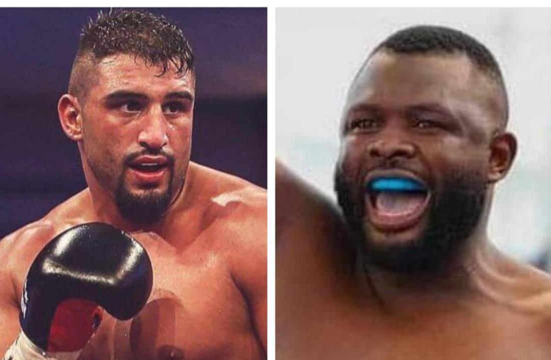 Le boxeur allemand, Agit Kabayel, et le Congolais Martin Bakole.
