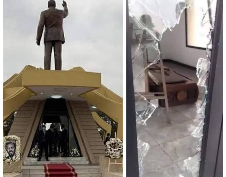 Le mausolée abritant la relique de Patrice Emery Lumumba, saccagé par des inconnus à la place de l'échangeur de limete.