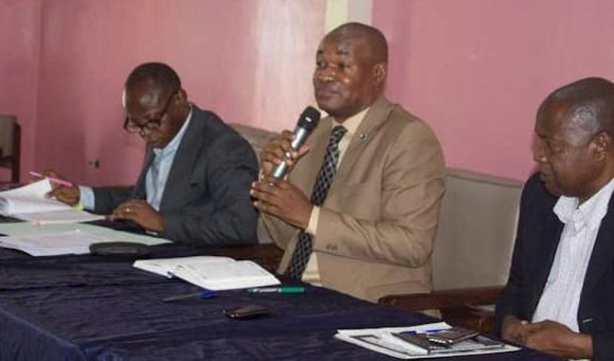 Bâtonnier Dominique Kambala, Directeur Géneral de la Société Congolaise pour l'État de Droit -SCED lors d'un exposé à Kananga. [Photo d'illustration]