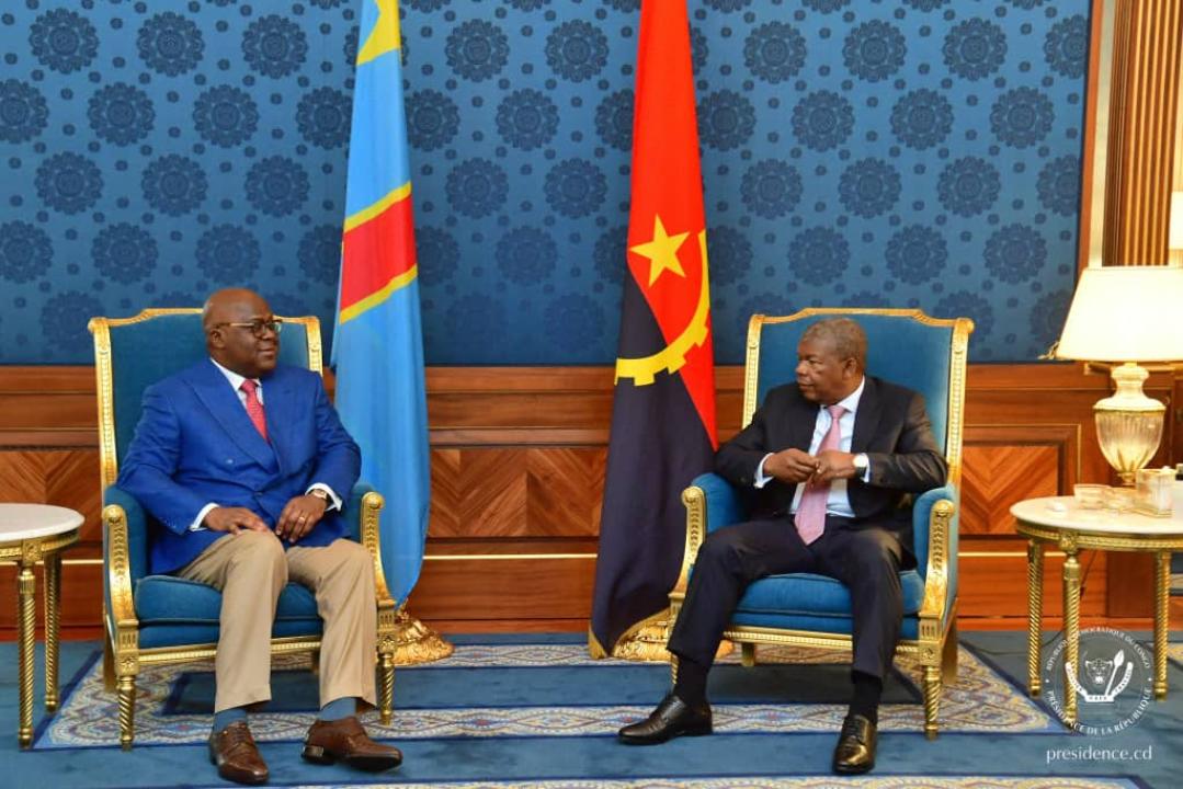Les Présidents Félix Tshisekedi de la RDC et Joao Laurenço de l'Angola en tête-à-tête à Luanda