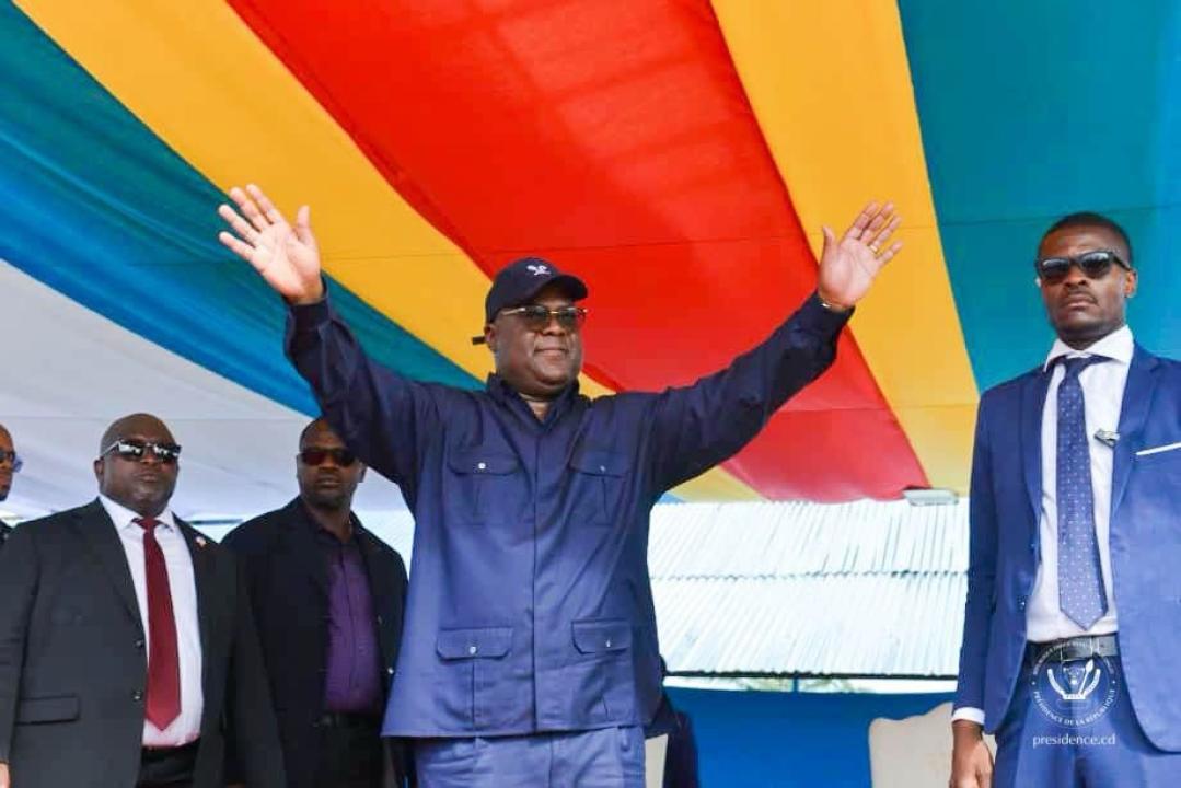 Le chef de l'État Félix Tshisekedi lors de son discours à la Place de l'indépendance, à Kananga, ce mardi 24 décembre 2024