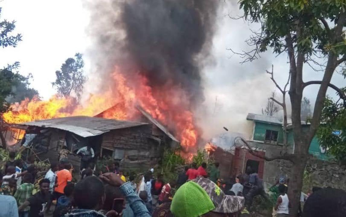 Incendie des maisons à Karisimbi, ce mercredi 25 décembre 2024