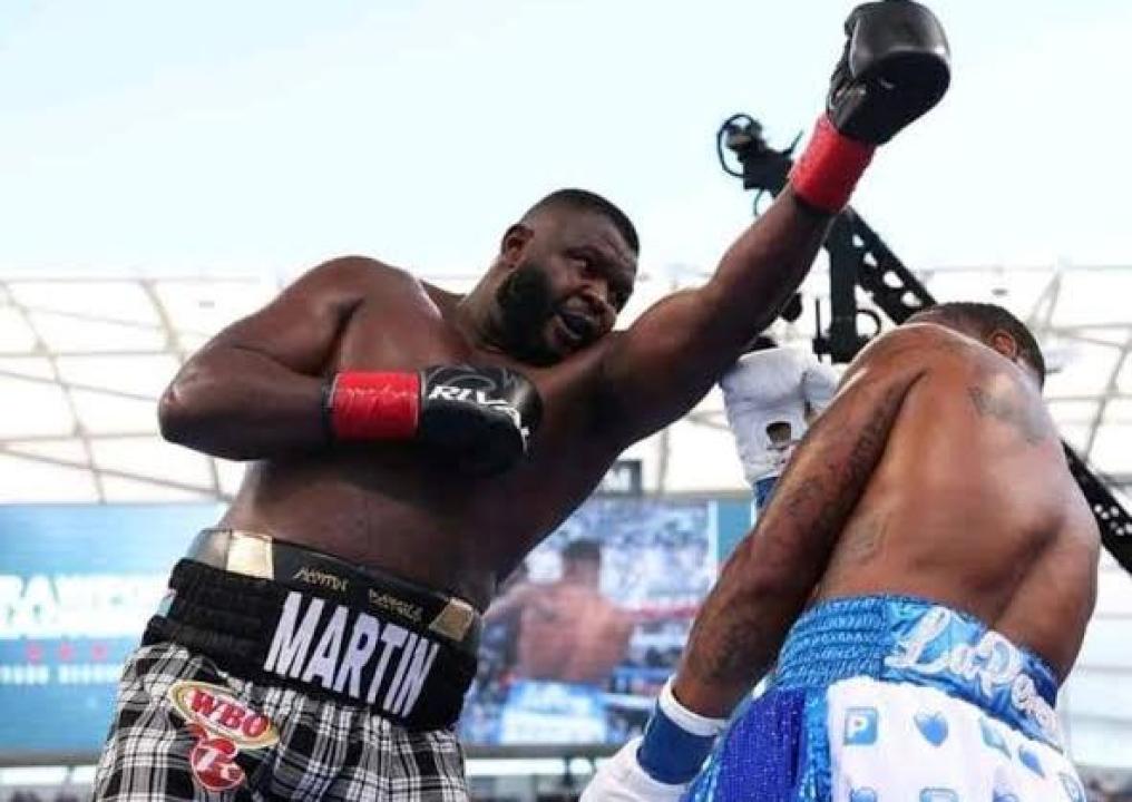Le congolais Martin Bakole lors de son combat face à l'américain Jared Anderson