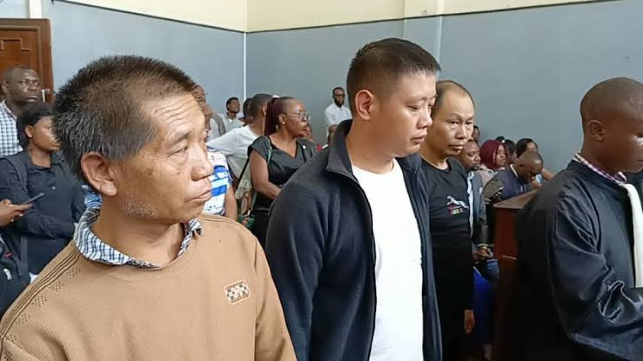 Les ressortissants chinois lors du procès au tribunal de grande instance de Bukavu