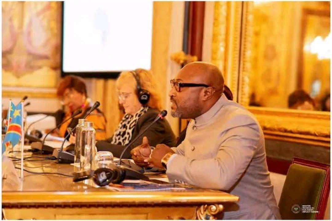 Ministre provincial du Plan, Budget, Emploi et Tourisme Jésus Noël Sheke, au Forum RDC-Espagne, à Madrid