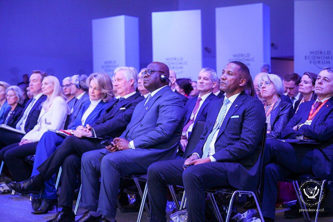 Le président Félix Tshisekedi aux côtés de ses homologues au Forum économique à Devos , mardi 21 21 janvier2024