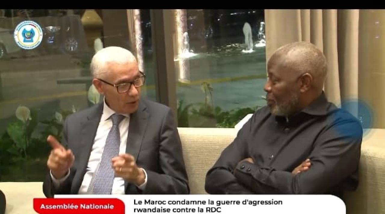 Le président de l'Assemblée nationale Vital Kamerhe et son homologue marocain Talbi Alami, au Vietnam, ce mercredi 22 janvier 2025