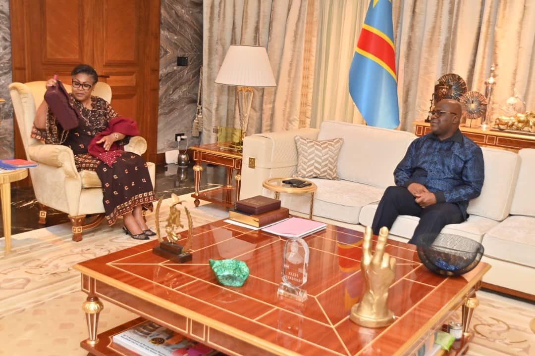 Le chef de l'État Félix Tshisekedi et la Première ministre Judith Suminwa lors d'une réunion de crise, jeudi 23 janvier 2024