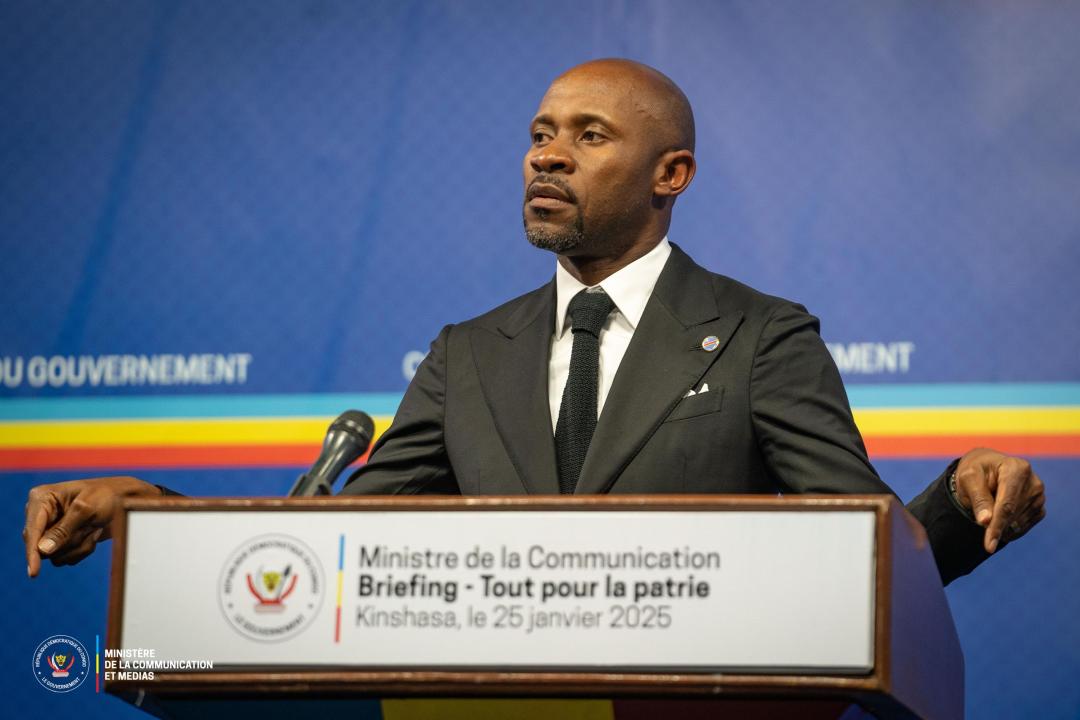 Le ministre de la communication et médias, Patrick Muyaya Katembwe