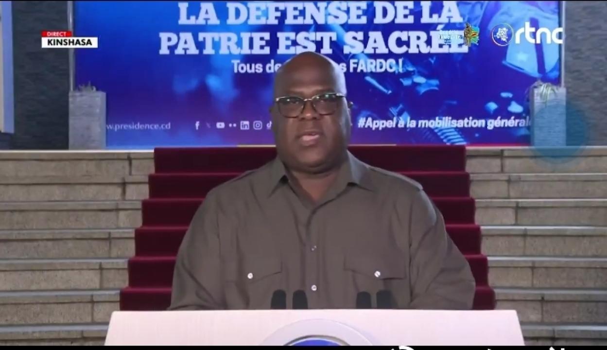 Le chef de l'État Félix Tshisekedi lors de son message à la nation, mercredi 29 janvier 2024