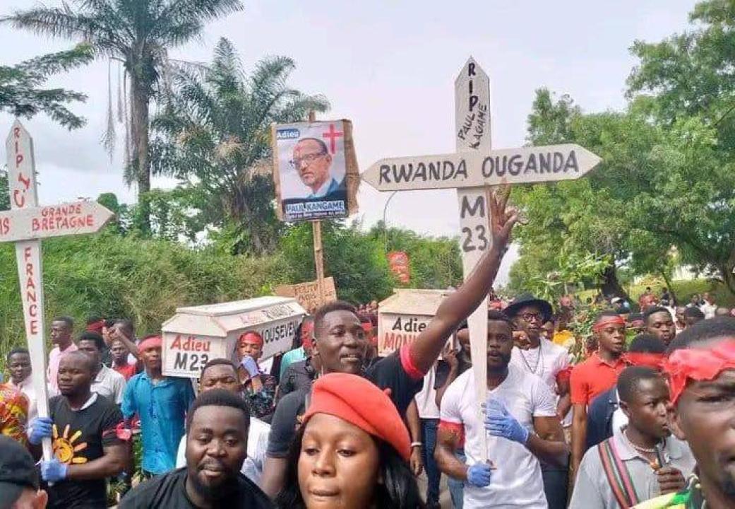 Une manifestation des congolais contre l'agression rwandaise en RDC. [image d'illustration ]