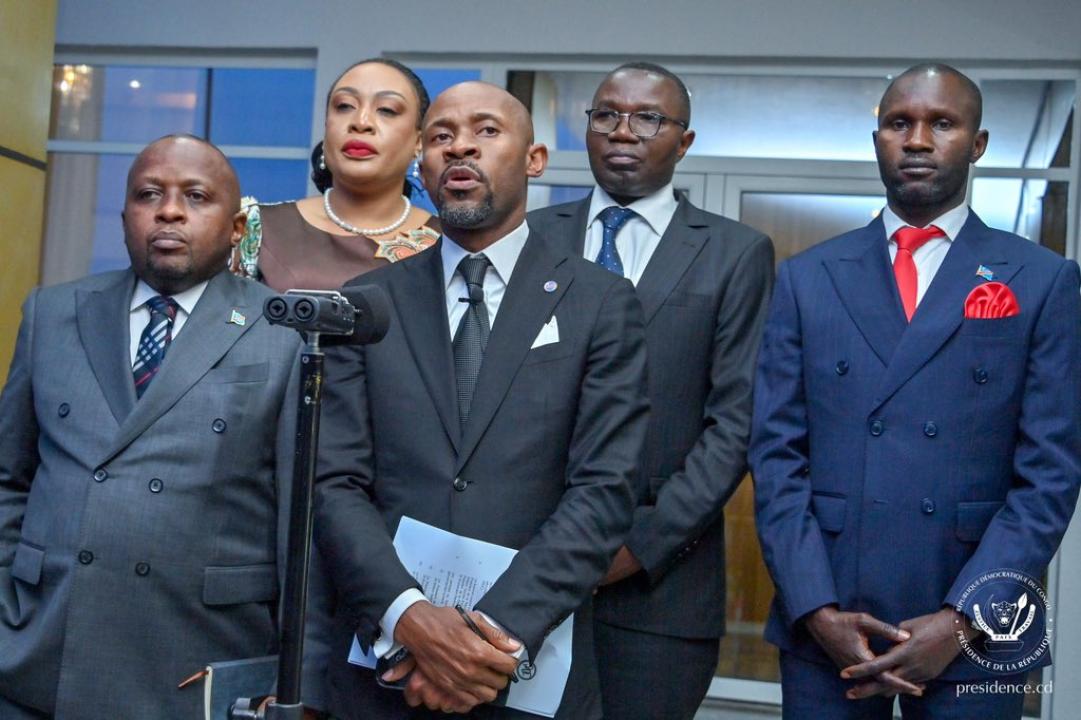 Quelques membres du gouvernement Suminwa à l'issue de l'audience accordée par le président de la République, lundi 10 février 2025