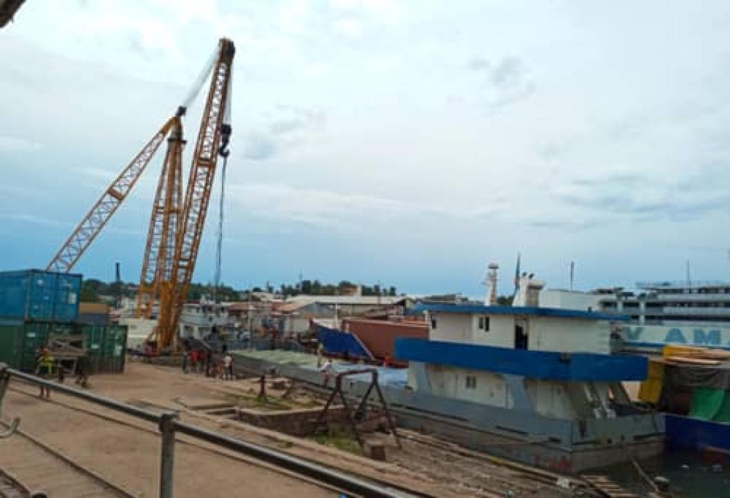 Vue du port de Kalemie, dans la province du Tanganyika.