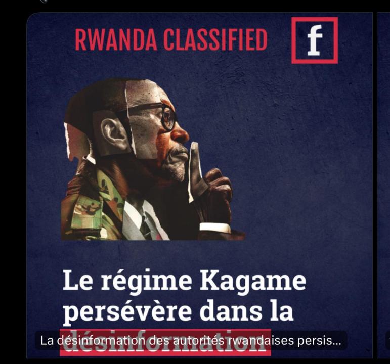 Affiche de l’enquête “Le régime Kagame persévère dans la désinformation