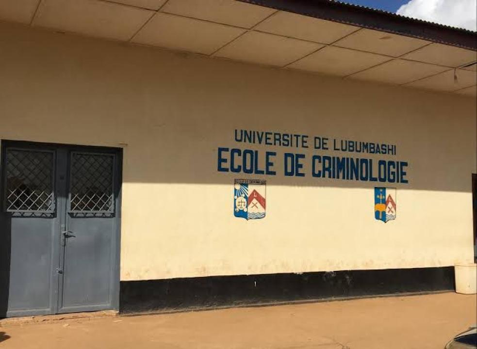 Le bâtiment de l’école nationale de criminologie à Lubumbashi