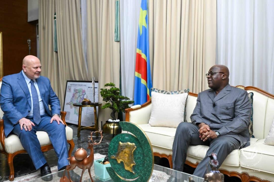Le Président de la République Félix Tshisekedi et le procureur général de la CPI à Kinshasa, ce mardi 25 février 2025