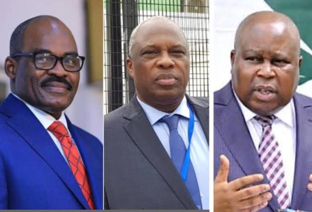 De gauche à droite, l'ancien ministre des finances Nicolas Kazadi, l'homme d'affaires Mike Kasenga et l'ex ministre du développement rural François Rubota