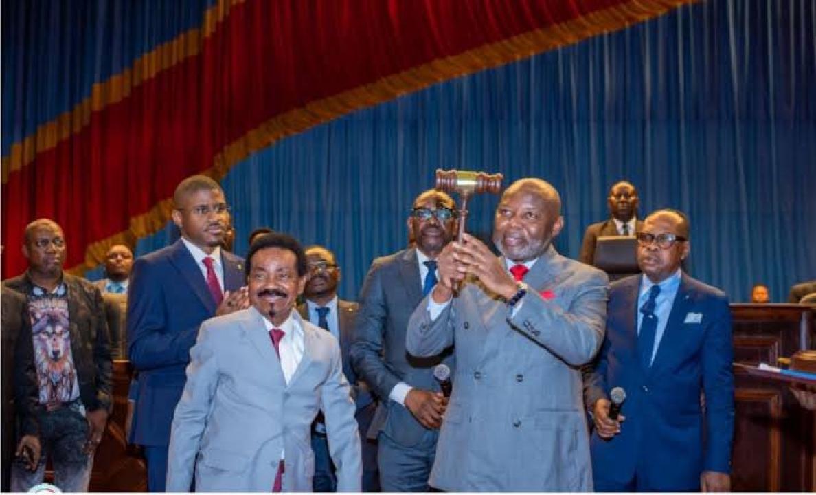Le speaker de la chambre basse du parlement Vital Kamerhe lors de son investiture [ Photo d'archives]